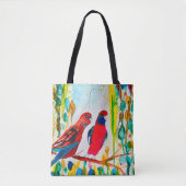 Rosella vogels in de waterverf kunst tote bag (Voorkant)