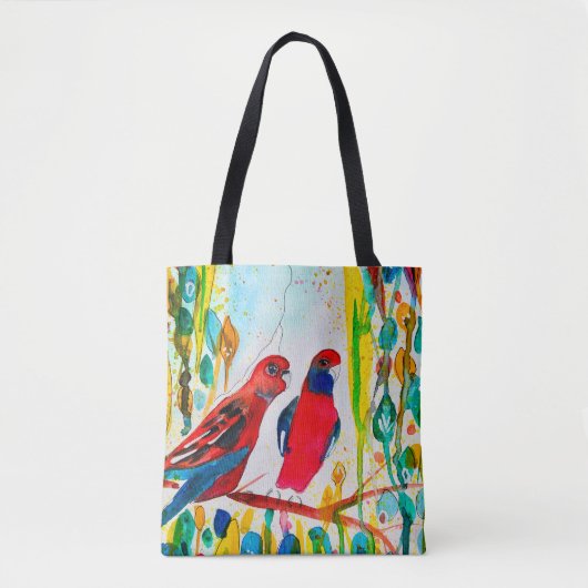 Rosella vogels in de waterverf kunst tote bag (Voorkant)
