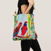 Rosella vogels in de waterverf kunst tote bag (Dichtbij)