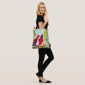Rosella vogels in de waterverf kunst tote bag (Op model)