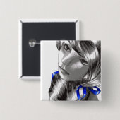 Roselynde Vierkante Button 5,1 Cm (Voorkant /achterkant)