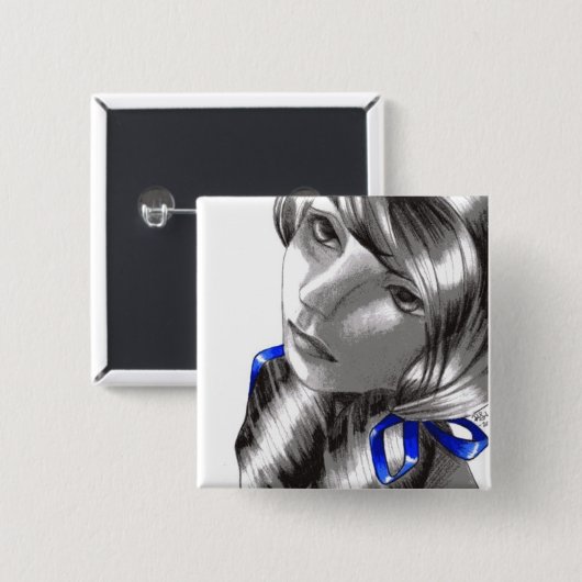 Roselynde Vierkante Button 5,1 Cm (Voorkant /achterkant)