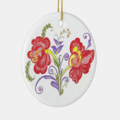 Rosemal kerstversiering keramisch ornament (Rechts)