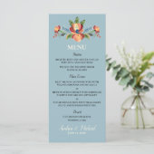 Rosemaling Blue en Red Menu (Staand voorkant)