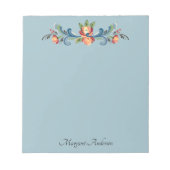 Rosemaling Blue en Red Notitieblok (Voorkant)
