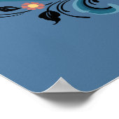 Rosemaling Gold en Bourgogne Poster (Hoek)