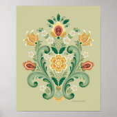 Rosemaling Green en Gold Poster (Voorkant)