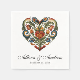 Rosemaling Heart | Noorse volkskunst Servet