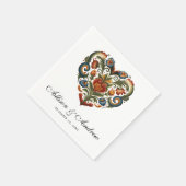 Rosemaling Heart | Noorse volkskunst Servet (Hoek)