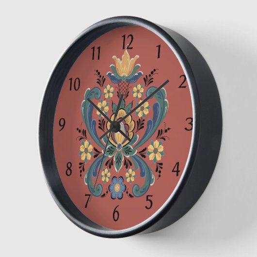 Rosemaling in rood en goud (Hoek)