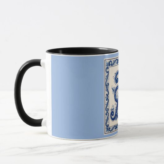 Rosemaling Monogram Prussian Blue Mok (Links)