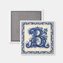 Rosemaling Monogram-Prussisch Blauw