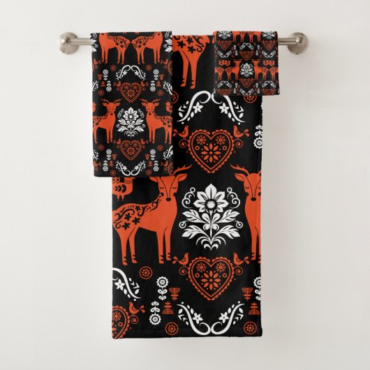 Rosemaling Noorse volkskunst Bad Handdoek (Insitu)