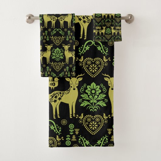 Rosemaling Noorse volkskunst Bad Handdoek (Insitu)