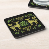 Rosemaling Noorse volkskunst Bier Onderzetter (Linkerzijde)