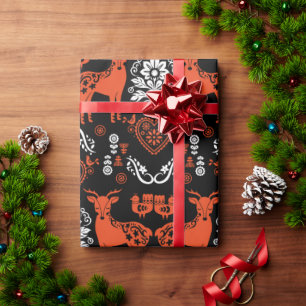 Rosemaling Noorse volkskunst Cadeaupapier