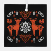 Rosemaling Noorse volkskunst Glas Ornament (Achterkant)