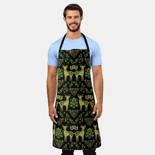 Rosemaling Noorse volkskunst Schort (Gedragen)