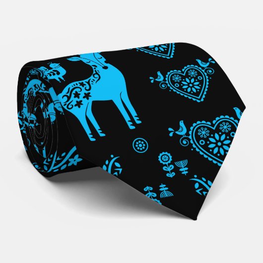 Rosemaling Noorse volkskunst Stropdas (Opgerold)