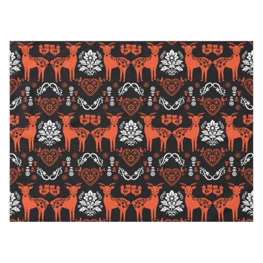 Rosemaling Noorse volkskunst Tafelkleed (Voorkant (Horizontaal))