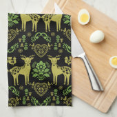 Rosemaling Noorse volkskunst Theedoek (Quarter Fold)