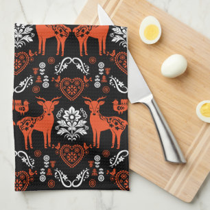 Rosemaling Noorse volkskunst Theedoek