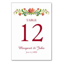 Rosemaling Rode en Roze Tafel Kaart