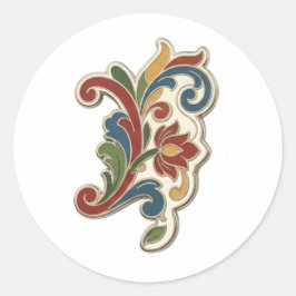 Rosemaling vinyl sticker! ronde sticker