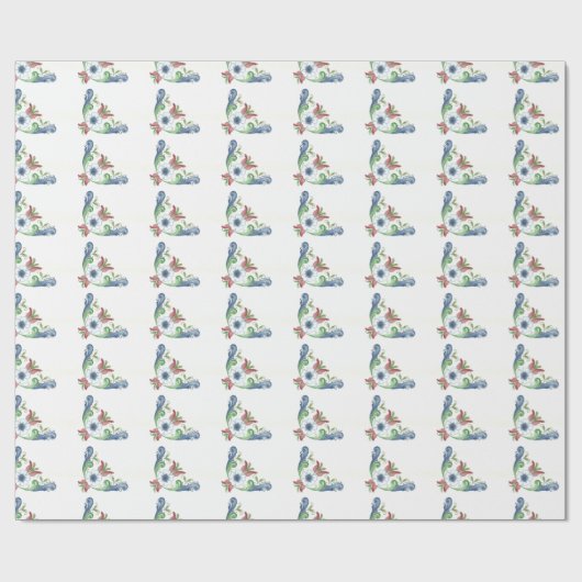 Rosemaling Wrapping Paper 2 Cadeaupapier (Vlak)