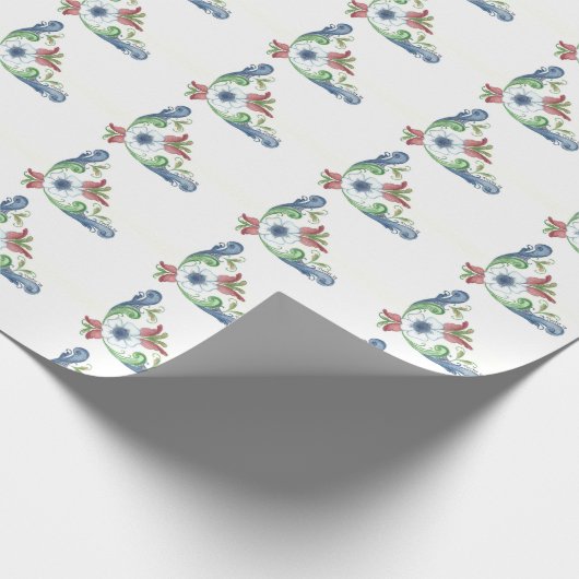 Rosemaling Wrapping Paper 2 Cadeaupapier (Hoek)