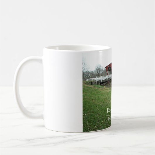 Roseman Bridge Winterset, Iowa Koffiemok (Links)