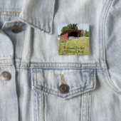 Roseman Bridge Winterset, Iowa Vierkante Button 5,1 Cm (In situ)
