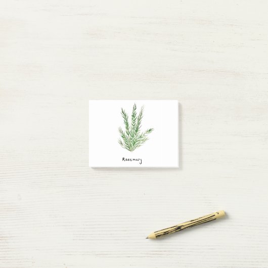 Rosemarische kruiden  tuintuinen waterverf post-it® notes (Op bureau)