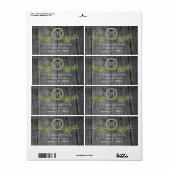 Rosemary and Rustic Wood Wedding Monogram Etiket (Full Sheet)