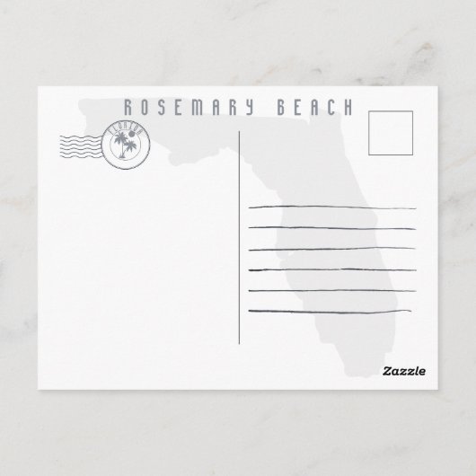 Rosemary Beach Florida Retro Sunset 80's Briefkaart (Achterkant)