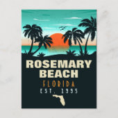 Rosemary Beach Florida Retro Sunset 80's Briefkaart (Voorkant)