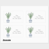 Rosemary & Blue Striped Vase Labels (Vel)
