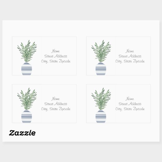 Rosemary & Blue Striped Vase Labels (Vel)