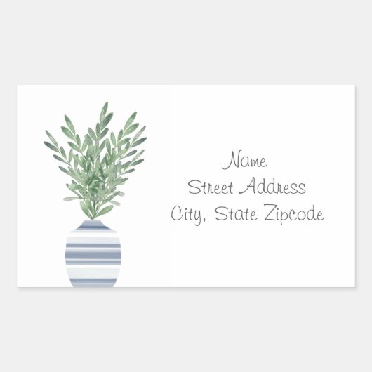 Rosemary & Blue Striped Vase Labels (Voorkant)