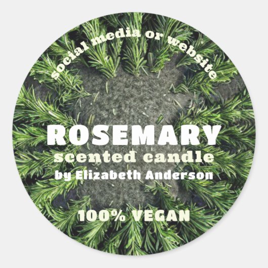Rosemary Candle Ronde Sticker (Voorkant)