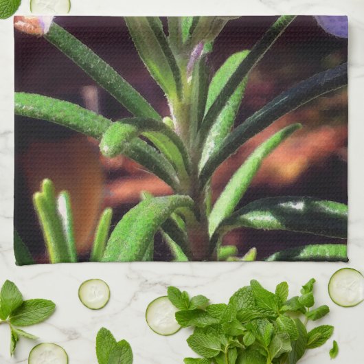 Rosemary Flowers Theedoek (Gevouwen)