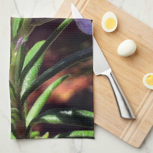 Rosemary Flowers Theedoek (Quarter Fold)