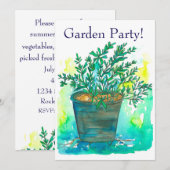 Rosemary Garden Party Uitnodiging (Voorkant / Achterkant)