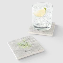 Rosemary Herb Botanische Waterverf Stenen Onderzetter