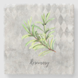 Rosemary Herb Botanische Waterverf Stenen Onderzetter