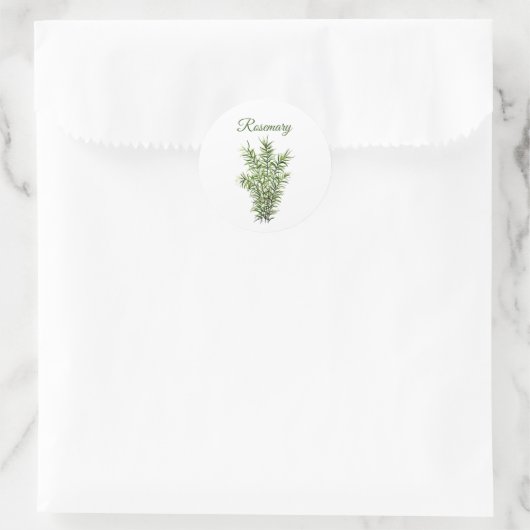 Rosemary Herb Greenery Kitchen Culinaire Groene Ki Ronde Sticker (Tas)