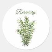 Rosemary Herb Greenery Kitchen Culinaire Groene Ki Ronde Sticker (Voorkant)