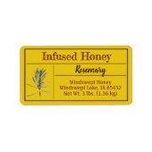 Rosemary Herb Infused Honey Jar Etiket (Voorkant)
