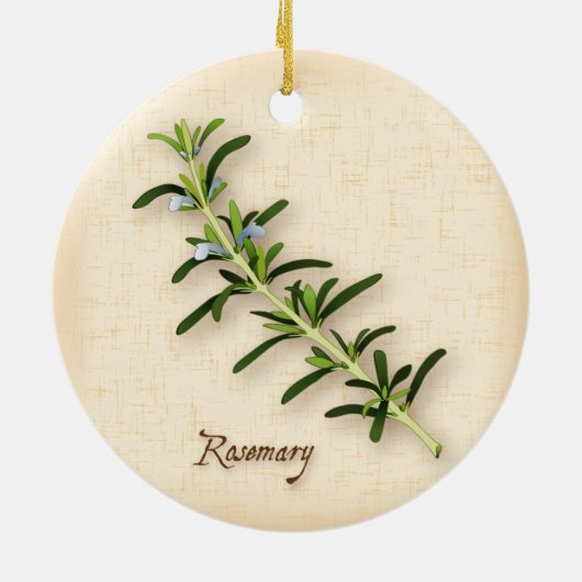 Rosemary Herb Keramisch Ornament (Achterkant)