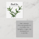 Rosemary Herb Plant Bedankt voor je aankoop Vierkante Visitekaartje (Voorkant / Achterkant)